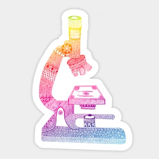 Beautiful Rainbow colourful Microscope mandala Sticker